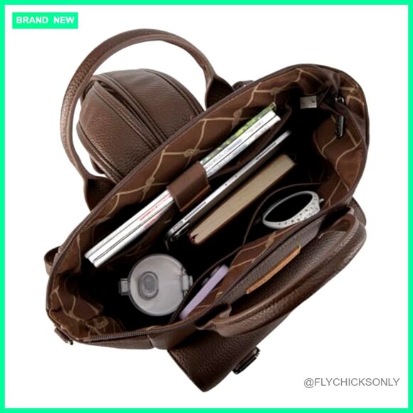 Convertible Backpack Purse Medium Size Faux Leather Travel Work Bag